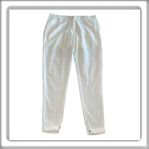 Shades of Grey by Micah Cohen Men’s Linen Blend Joggers Pants Cream Size Small